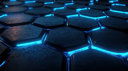 Obraz premium Futuristic Technology Background with Hexagon Grid Pattern Design
