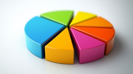 Fototapeta premium A colorful pie chart breaking down market share data, illustrating the distribution of competitors