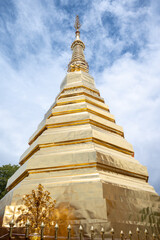 The sacred pagoda in Wat Phra That Cho Hae temple its 700 year old Chiang Saen style chedi...