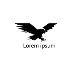 Obraz premium Premium Vector | Black Falcon A Vector Logo Design. Bald eagle with flag color vector image. Vintage hand drawn of eagle and snake battle vector image.