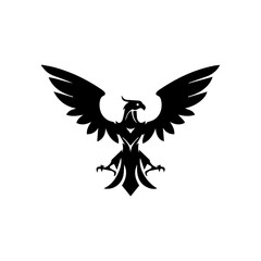 Premium Vector | Black Falcon A Vector Logo Design. Bald eagle with  flag color vector image. Vintage hand drawn of eagle and snake battle vector image.
