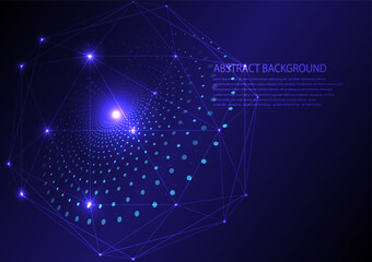 Abstract circle dot pattern on blue violet background hi tech technology vector eps10