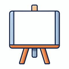 Empty whiteboard. Clean office whiteboard isolated cartoon vector illustration of blank board for business, clean empty frame.