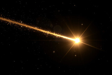 hooting Star and Sparkling Cosmic Sky.generative AI