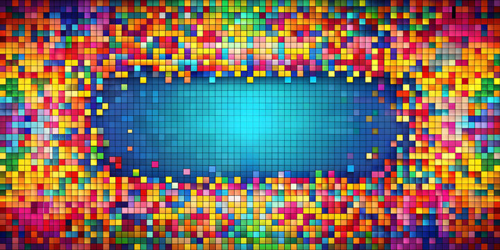 A digital landscape filled with colorful pixels , valley, pixels, technology, digital, abstract, data, design