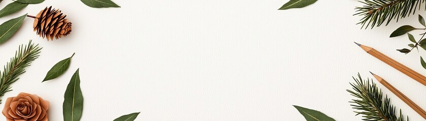 Delicate rose sketch surrounded by subtle botanical elements