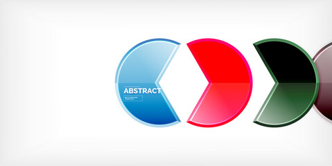 Glass reflective geometric round shapes background. Vector Illustration For Wallpaper, Banner, Background, Card, Book Illustration, landing page