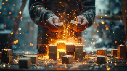 Flipping Wooden Cubes from 'To' to 'On' for New Year's Change Preparation