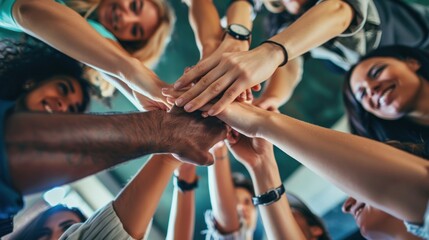 Team members supporting each other in a group work session.