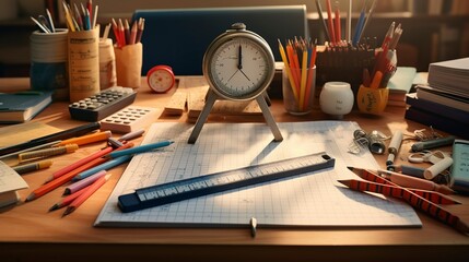 A photo of educational tools like pencils notebooks