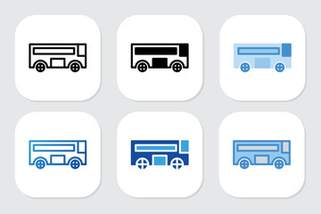 bus icons with various design styles