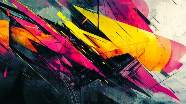 Street art graffiti wall, high contrast