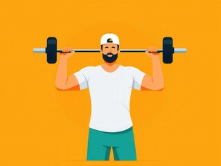 Fototapeta premium Fitness inspiration, quick motivation, flat design illustration