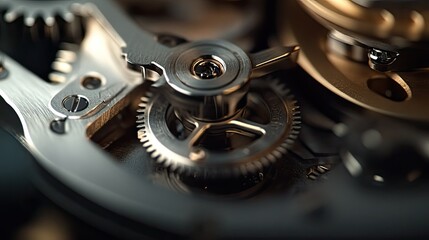 Intricate Details of a Mechanical Gear System