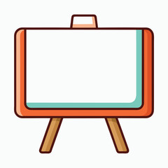 Empty whiteboard. Clean office whiteboard isolated cartoon vector illustration of blank board for business, clean empty frame.