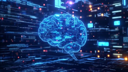 Obraz premium A deep learning model predicting stock market trends, combining financial data with AI forecasting