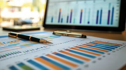 A detailed spreadsheet with charts and data being analyzed on a computer screen
