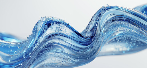 Beautiful blue waves background material
