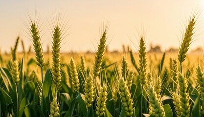 wheat field, in the morning