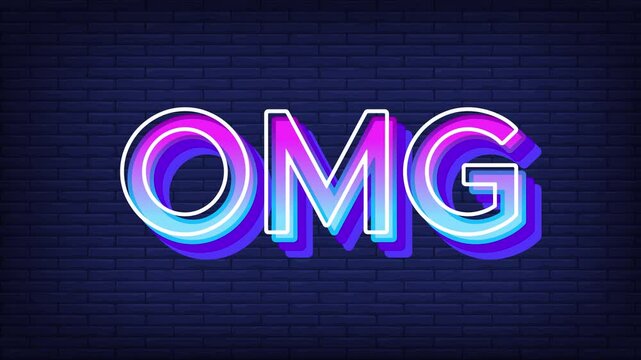 OMG! oh my goad text effect on glowing effect