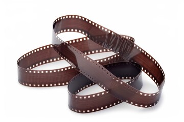 Film strip with two empty frames, designed for creative projects, showcasing a versatile layout for storytelling or presentation, emphasizes potential for unique visuals