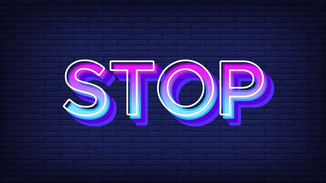 Stop text on blue background 
