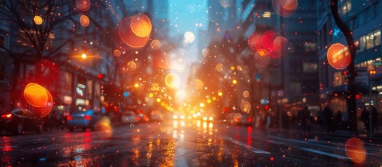 Bokeh Cityscape with Warm Tones