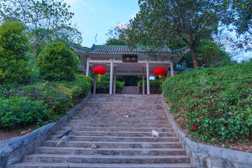 Traditional Chinese architectural pavilion in the park