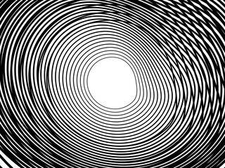 Black tangled thread background. Circular abstract pen stroke vector illustration, on a white background. Tangled scribbles hand drawn doodles. Vector illustration isolated on white background.