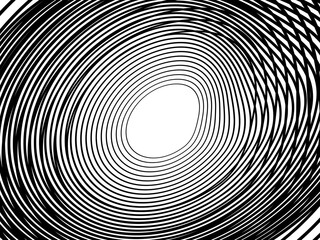 Black tangled thread background. Circular abstract pen stroke vector illustration, on a white background. Tangled scribbles hand drawn doodles. Vector illustration isolated on white background.