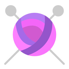 Knitting Needles Vector Flat Icon Design