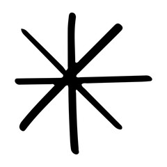 black star hand drawn