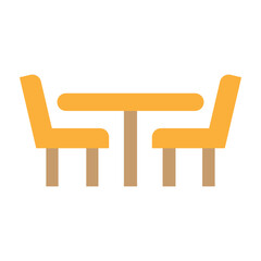 Dining Table Vector Flat Icon Design