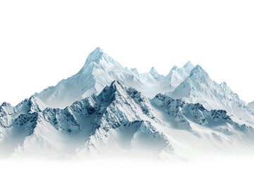 Obraz premium Snow mountain on the horizon, isolated against a transparent background