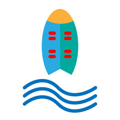 Surfboard Vector Flat Icon Design