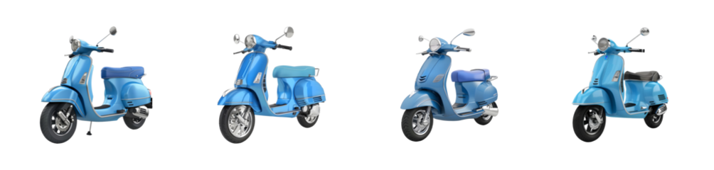 Classic Scooter Collection Isolated on Transparent Background