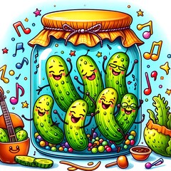 Illustration of pickles 