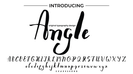 Angle Font Stylish brush painted an uppercase vector letters, alphabet, typeface