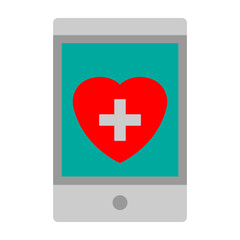 Fototapeta premium Health App Vector Flat Icon Design