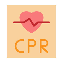 CPR (Cardiopulmonary Resuscitation) Vector Flat Icon Design