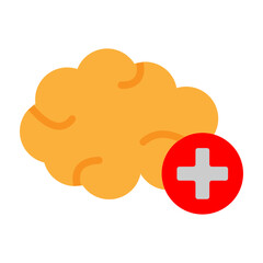 Mental Health (Brain) Vector Flat Icon Design