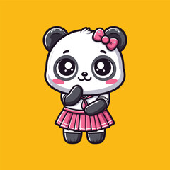 Cute Panda Mascot Illustration