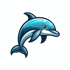Naklejka premium Vector dolphin jumping out of the water