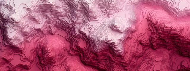 Obraz premium Vibrant Pink and Red Topographic Map Wallpaper with Smooth Contours