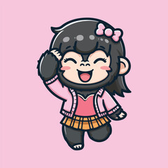 Cute Gorilla Mascot Illustration