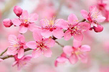 Fototapeta premium Delicate Pink Cherry Blossoms in Bloom