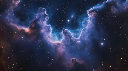 Obraz premium Vibrant Nebula of Blue and Purple Gases