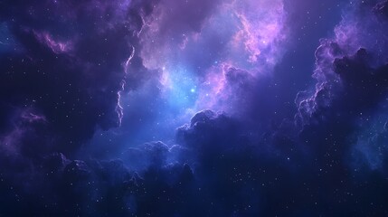 Obraz premium Ethereal Blue Nebula Cloudscape