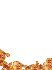 クッキー水彩で描いたオシャレでかわいいシンプルで使いやすいイラストフレーム素材縦