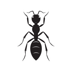 The ant silhouette with multiple layers of shading